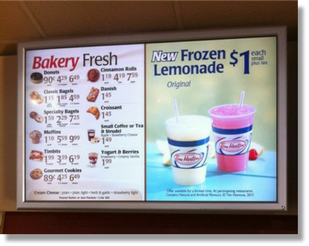 photo of interior digital display sign