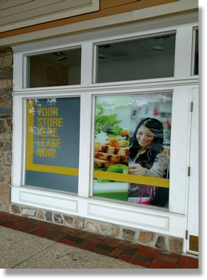 Photo of printed window graphics