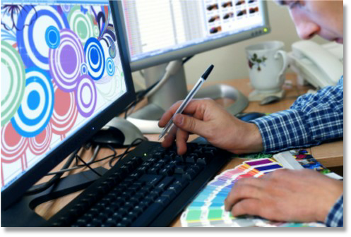 Photo of a person at desk 
