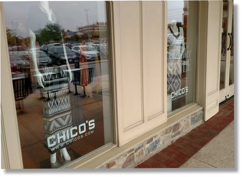 Photo of vinyl graphics applied to window